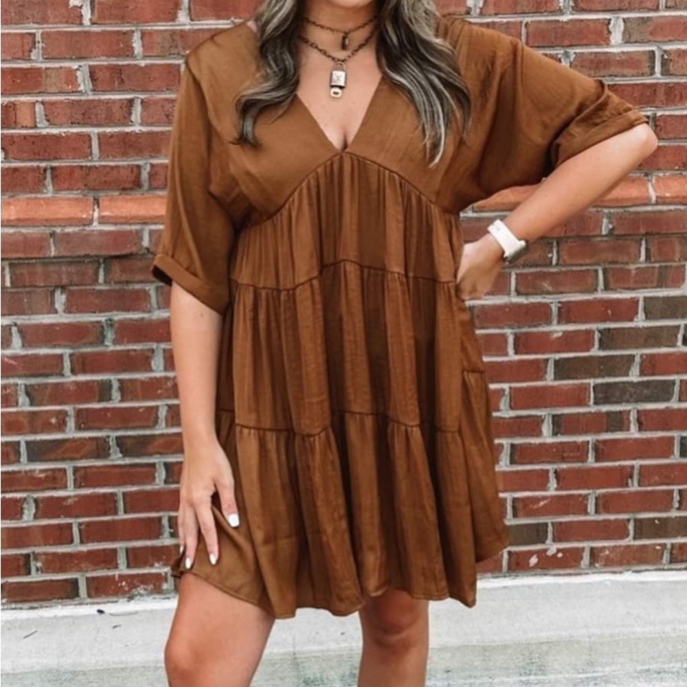 Flowy Boho Tiered Dress - Size L